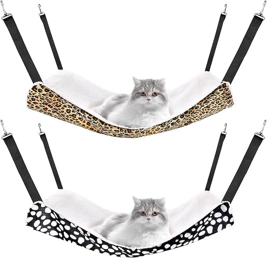 Jetec 2 Pack Cat Hammock for Cage, Catio Accessories Reversible Soft Cats Bed by Jetec
