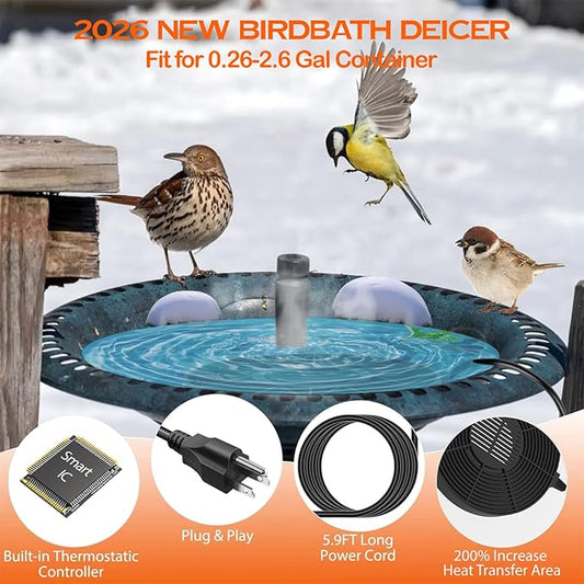 Bird Bath Heater for Outdoors in Winter, 70w Birdbath Deicer Thermostatic - Image 2