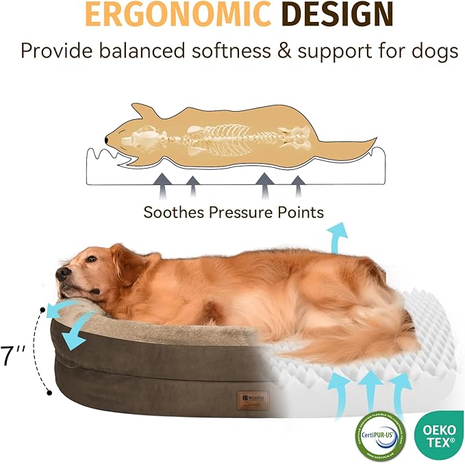 Orthopedic Waterproof Large Dog Bed: Memory Foam Washable Dog Bed - Image 3