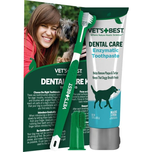 Vet's Best Dog Toothpaste & Dog Toothbrush, Dental Kit, Plaque Remover by VetsBest