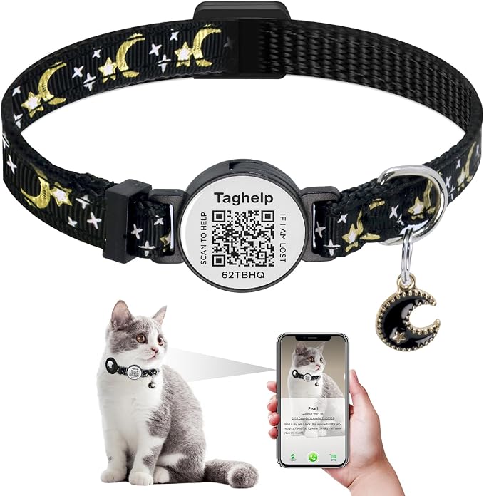 Upgraded Smart Cat Collar: Real-Time Scan Alerts & Shareable Pet Profile by Taghelp
