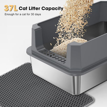 FURTIME Stainless Steel Litter Box - Image 4