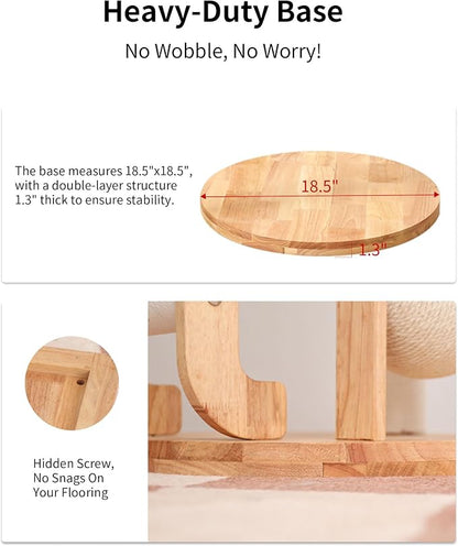 Wood Cat Tree for Large Cats, Modern Cat Tree Tower - Image 7