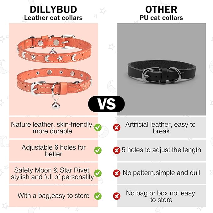 Leather Cat Collars for Boy Girl Cats - Image 5