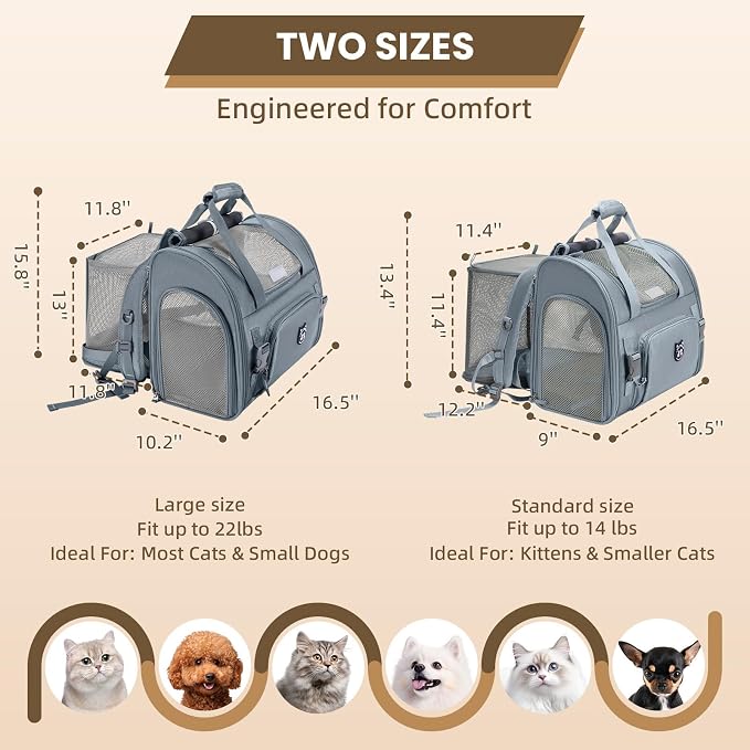 Lollimeow Expandable Cat Carrier Backpack - Image 2