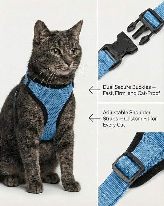Luxelle 2 Pack Escape-Proof Cat Harness and Leash Set - Image 2