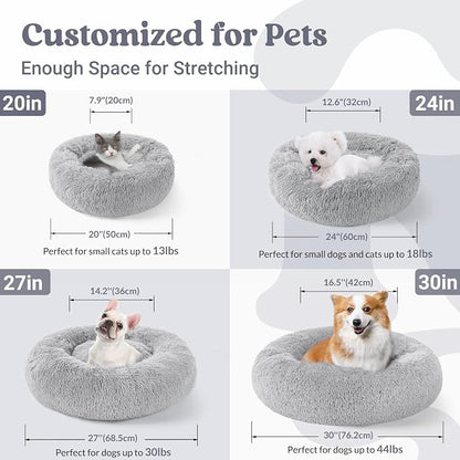 rabbitgoo Cat Beds for Indoor, 20 inches Machine Washable, Fluffy Round Pet Bed - Image 5