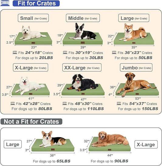 Outdoor Dog Bed for Medium Dogs, Waterproof Dog Crate Mat Orthopedic Egg Crate - Image 2
