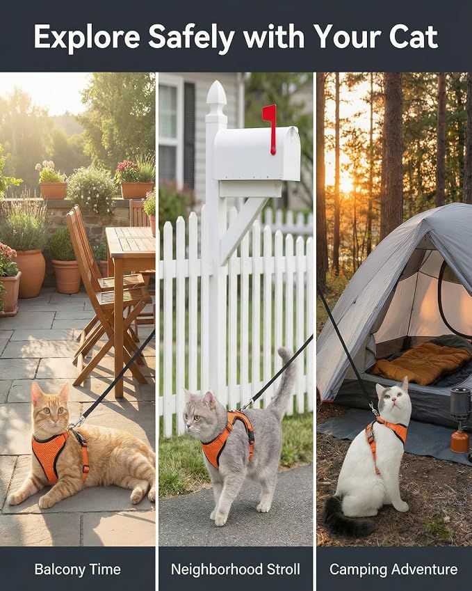 Luxelle 2 Pack Escape-Proof Cat Harness and Leash Set - Image 7
