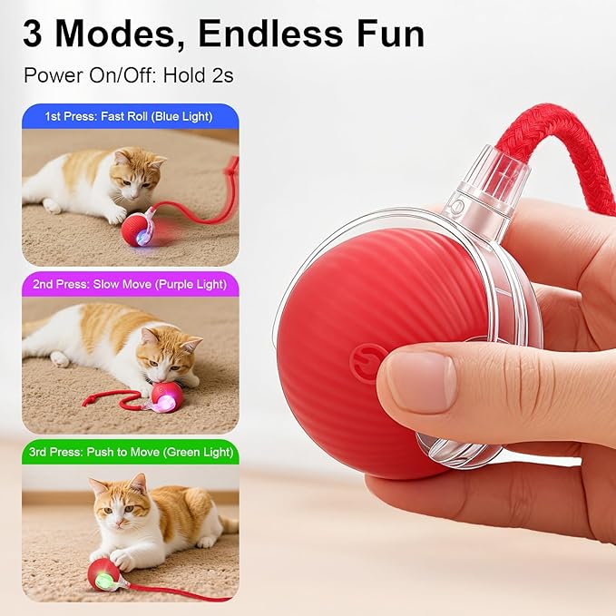 Interactive Electric Automatic Rolling Moving USB Rechargeable Self Activated - Image 3
