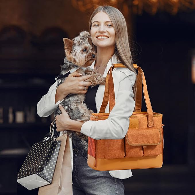 Cat Carrier, Dog Carrier, Pet Carrier, Foldable Waterproof Premium PU Leather - Image 6
