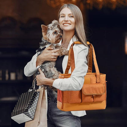 Cat Carrier, Dog Carrier, Pet Carrier, Foldable Waterproof Premium PU Leather - Image 6