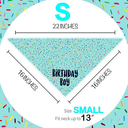 Birthday Boy Dog Bandanas 1 Pack, HBD Pet Scarves - Image 2