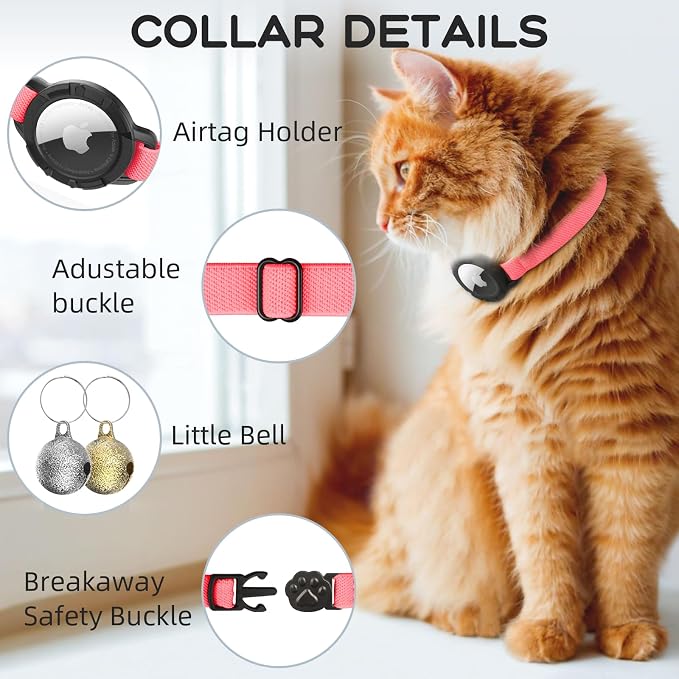 AirTag Cat Collars, Stretchy Collar - Image 3