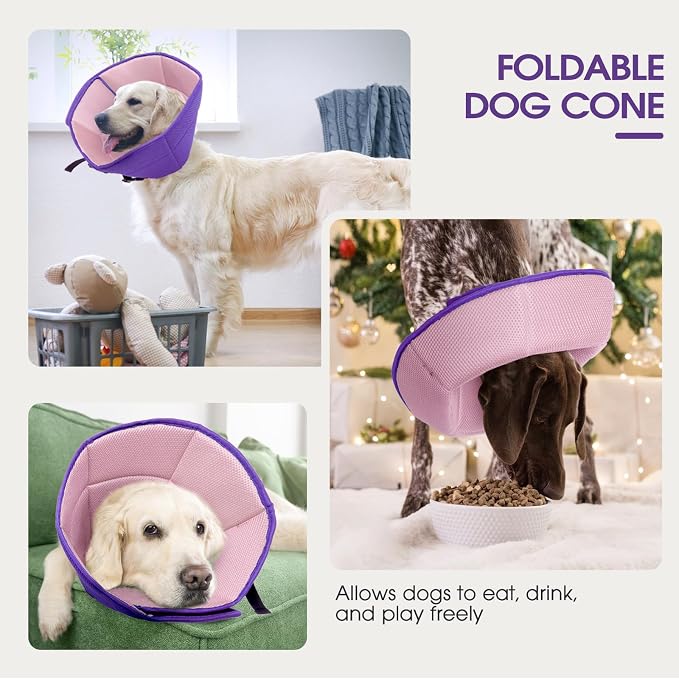 Dog Cone Collar After Surgery for Medium Dogs, Adjustable Soft Recovery Cone - Image 6
