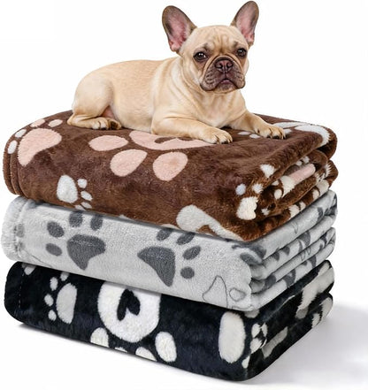 Premium Dog Blankets for Small Dogs & Cat Flannel Blanket Washable, Soft Pet by Gowyeg