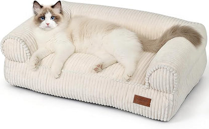 FUKUMARU Dog Couch Bed, Corduroy Cozy Cat Bed by FUKUMARU