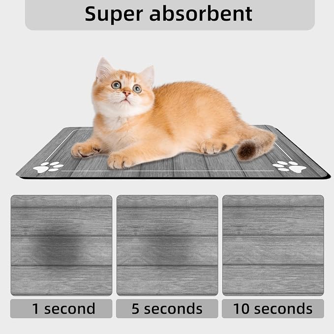 Food and Water Bowl Mat for Dog Cat, 20 x 12 inches Waterproof Non-Slip - Image 3