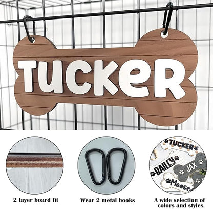 Personalized Dog Crate Sign Custom Dog Kennel Accessories Name Plate Doghouse - Image 3