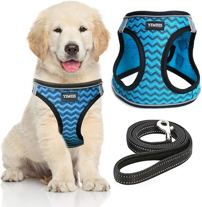 YIMEIS Dog Harness and Leash Set, No Pull Soft Mesh Pet Harness, Reflective by YIMEIS