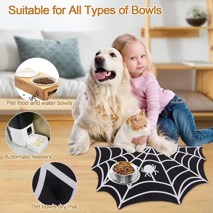 Halloween Pet Mat for Food and Water, Pet Feeding Mat for Dog Cat Bowl - Image 7