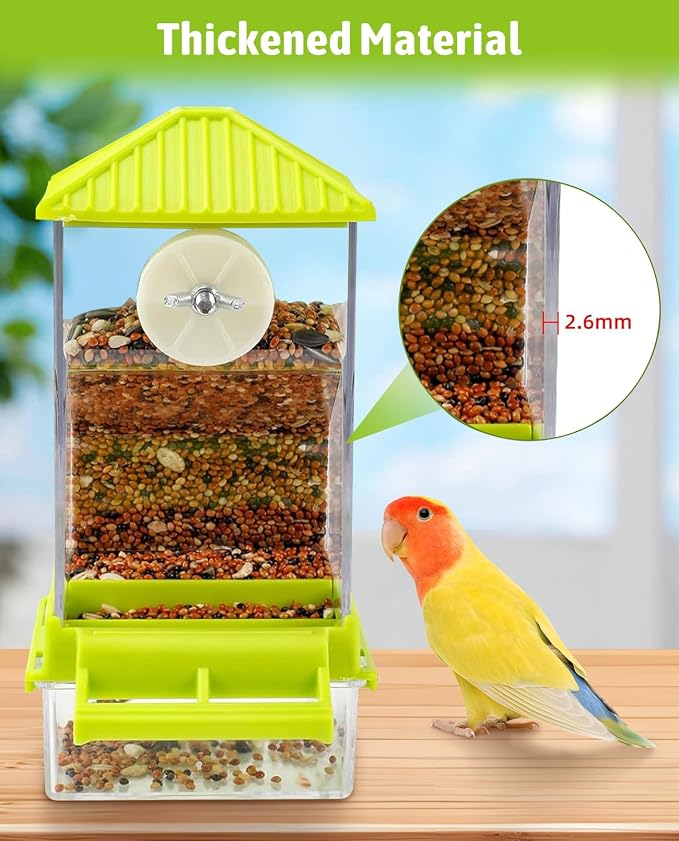 Hamiledyi Automatic Bird Feeder No Mess Bird Cage Feeder Seed Food Container - Image 5