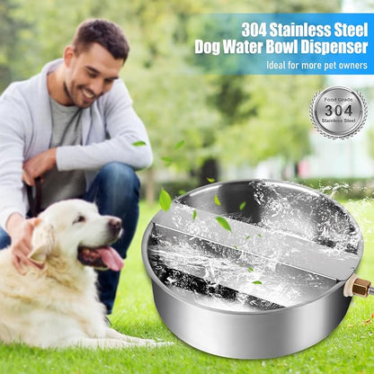 Automatic Dog Water Bowl Dispenser Large Breed Stainless Steel Auto Fill Dog - Image 3