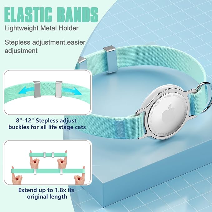 AirTag Cat Collar, Ultra Elastic Cat Tracker Collar, Airtag Holder Compatible - Image 5