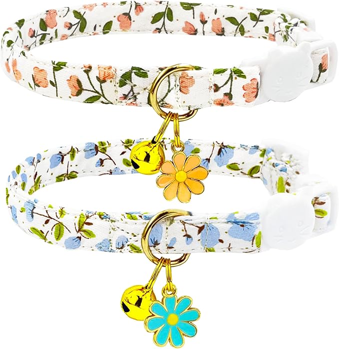 2 Pack Cotton Breakaway Cat Collars Set by Unknown