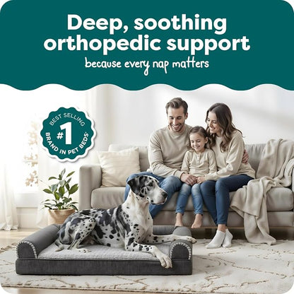 FurHaven Orthopedic Dog Bed For Large Dogs, Sofa Contour Mattress - Image 2