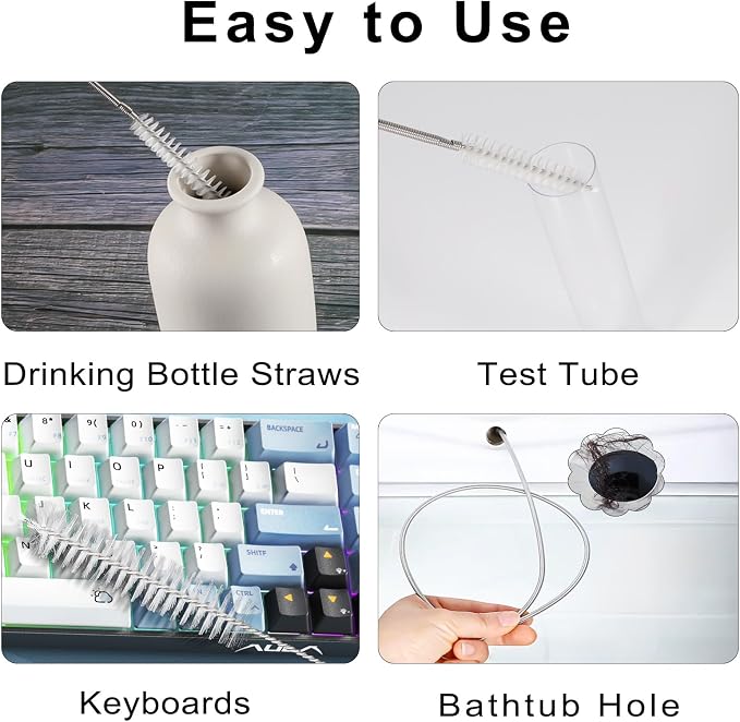 CiaraQ Bottle Cleaning Brushes, 8 Inch Nylon Tube Brush Set & A Flexible Long - Image 7
