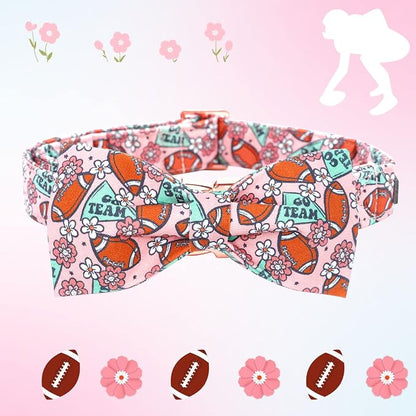 Dog Collar - Rugby with Flower Pet Collar Bows - Image 3