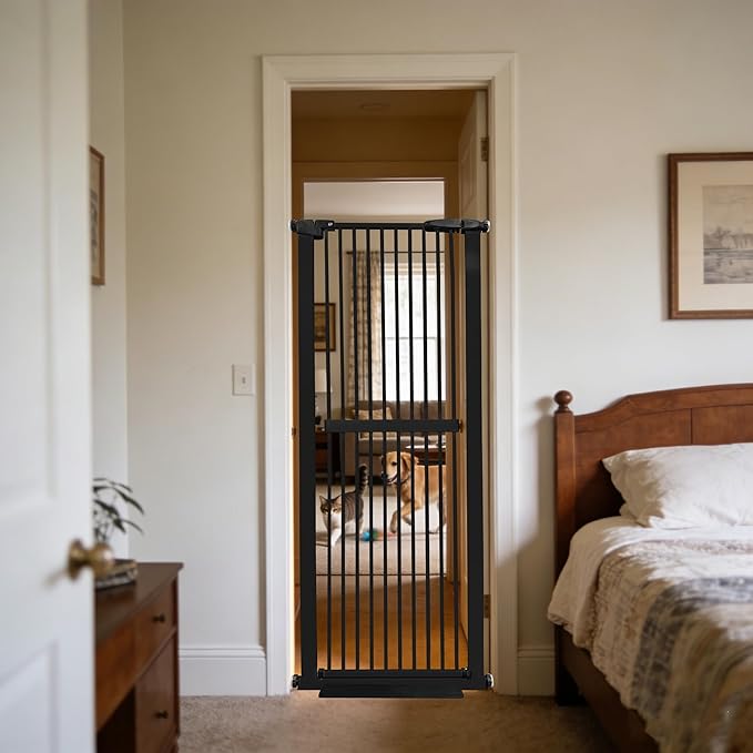 Lumizone Extra Tall Cat Gate 61.02" High Pressure Mounted Extra Wide by Lumizone
