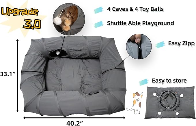 XxingSheep 4 Ways Shuttled XL Cat Tunnel Bed - Image 3