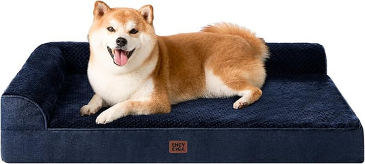 EHEYCIGA Memory Foam Dog Bed Large Size Dogs, Orthopedic Dog Bed Large by EHEYCIGA