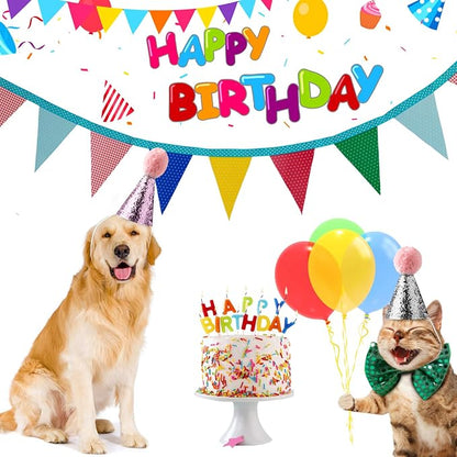 4pcs- Dog Birthday Hat for Pets Party Decoration Supplies， Cat Kitten Headband - Image 5