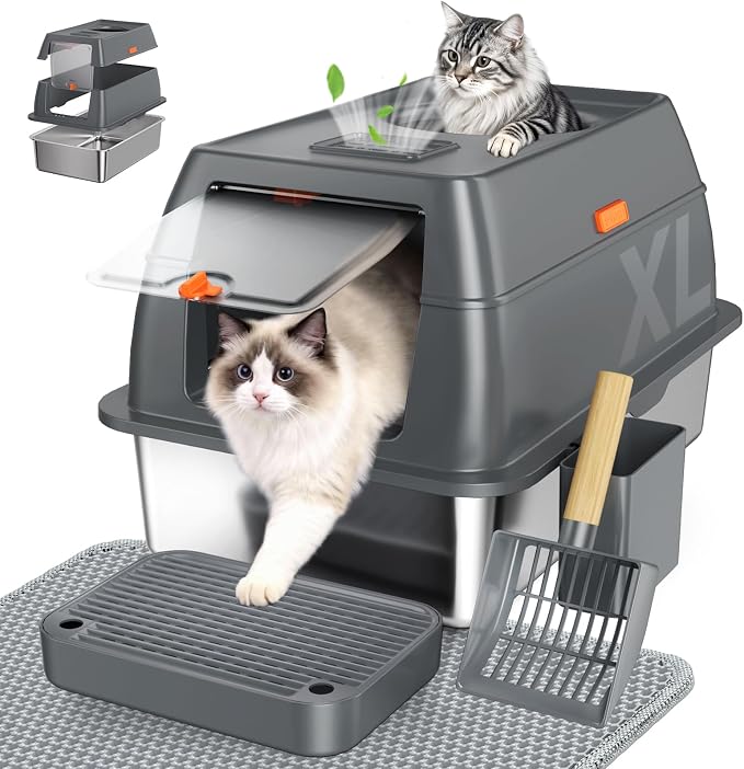 Extra Large Stainless Steel Litter Box by Unknown