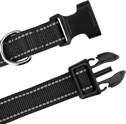 TagME Reflective Nylon Dog Collars, Adjustable Classic Pet Collar - Image 4