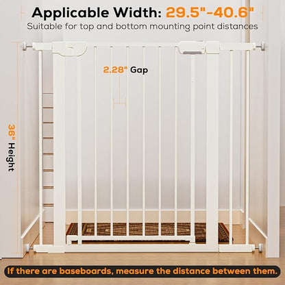 29.5-40.6" Magnetic Baby Gate for Stairs, Baby Safety Essentials, Auto Close - Image 9