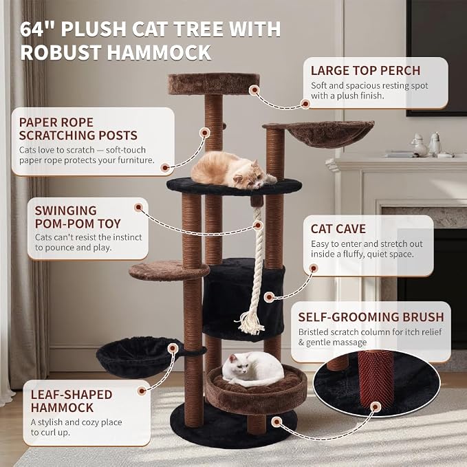 64 in Heavy Duty Cat Tree, Cat Tower - Image 9