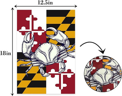 Maryland Summer Garden Flag, Maryland State Crab Flag, Crabs Nautical Garden - Image 2