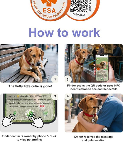 ESA Dog Tag, QR Code Dog Tag, Modifiable Free Pet Online Profile, Scannable QR - Image 5