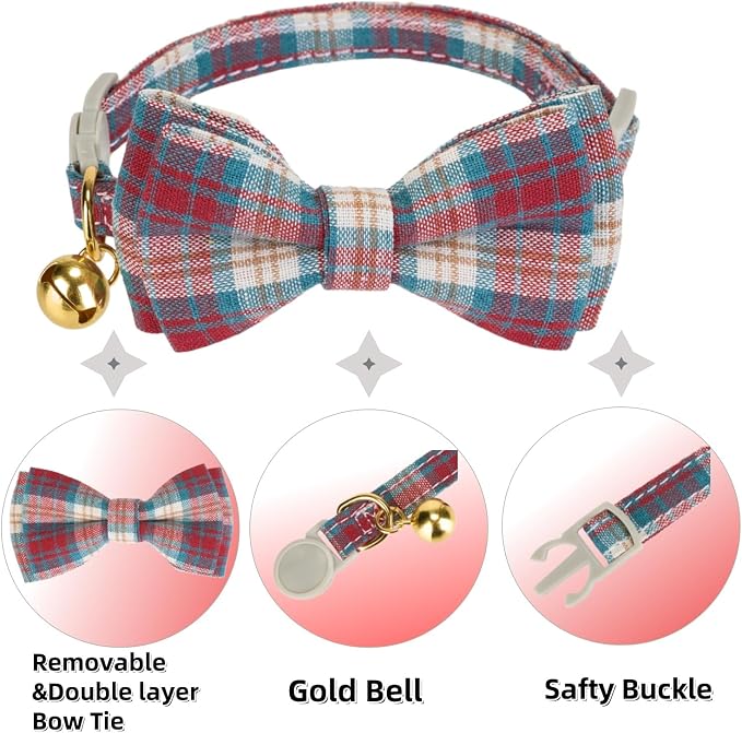 2 Pack Soft Cotton Cat Collars - Image 3