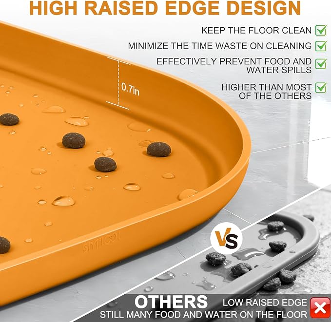Silicone Pet Food Mat with Raised Edge - Image 4