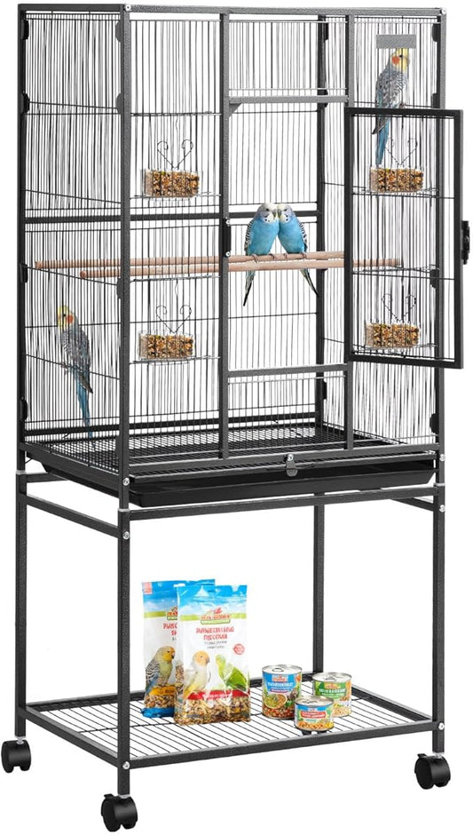 VEVOR Bird Cage, 24.6 x 16.7 x 53.9 inch, Flat Top, Wrought Iron Bird Flight by VEVOR