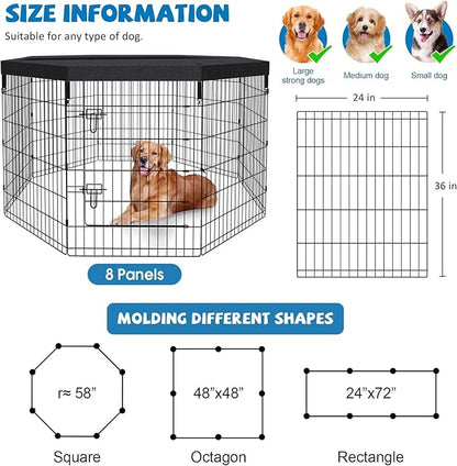 Peekaboo Pet Playpen Dog Fence Foldable Metal Dog Pen Wire Exercise Puppy Play - Image 2