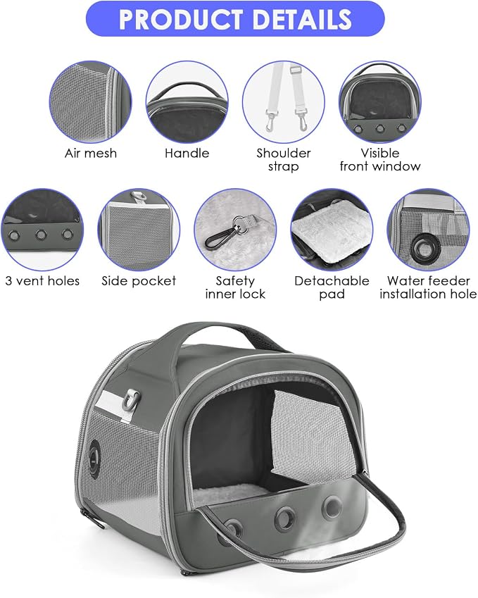 Bissap Guinea Pig Carrier Bag, Portable Small Animal Carrier Pouch - Image 2