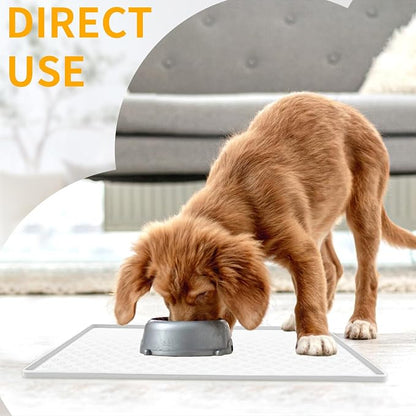 Ptlom Pet Placemat for Dog and Cat, Waterproof Silicone Pet Feeding Bowl Mats - Image 3