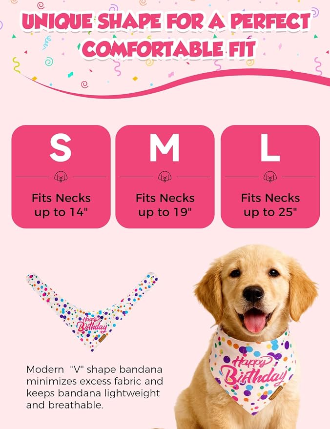 Luxury Double-Layer Dog Birthday Bandana – Handmade, Silk-Soft Polyester - Image 4