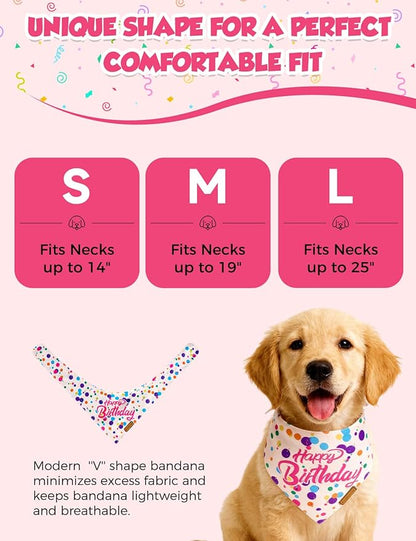 Luxury Double-Layer Dog Birthday Bandana – Handmade, Silk-Soft Polyester - Image 4